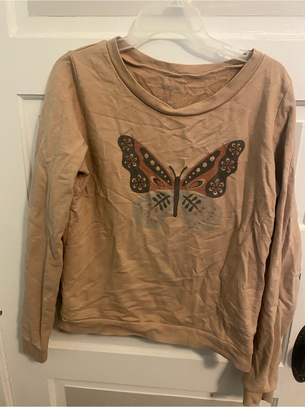 ModCloth Tan Butterfly Sweatshirt
